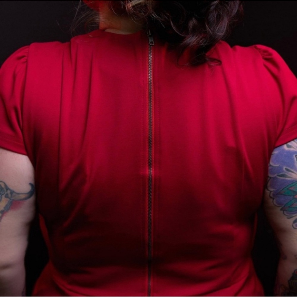 Excellent used condition Sourpuss STUD COLLAR DRESS RED in size XL - Picture 7 of 14